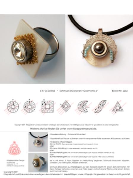 063 Klöppelbrief 7 Schmuck-Anhänger "Geometric 2“ für Wechselschmuck